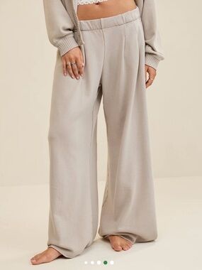 Aerie Wide-Leg Pleated Sweat Pants